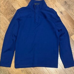 Banana Republic Royal Blue and Charcoal Quarter-Zip Pullover